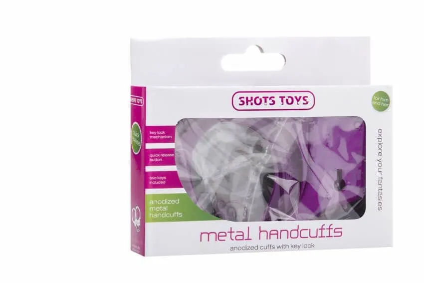 наручники декоративные shots media metal handcuffs, фиолетовые в Воронеже