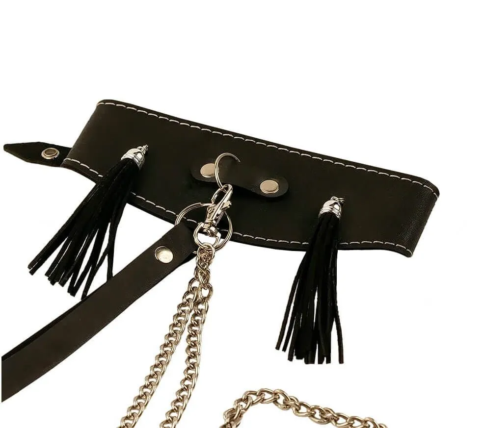 ошейник высокий pinkrabbit с кисточками, чёрный в Воронеже