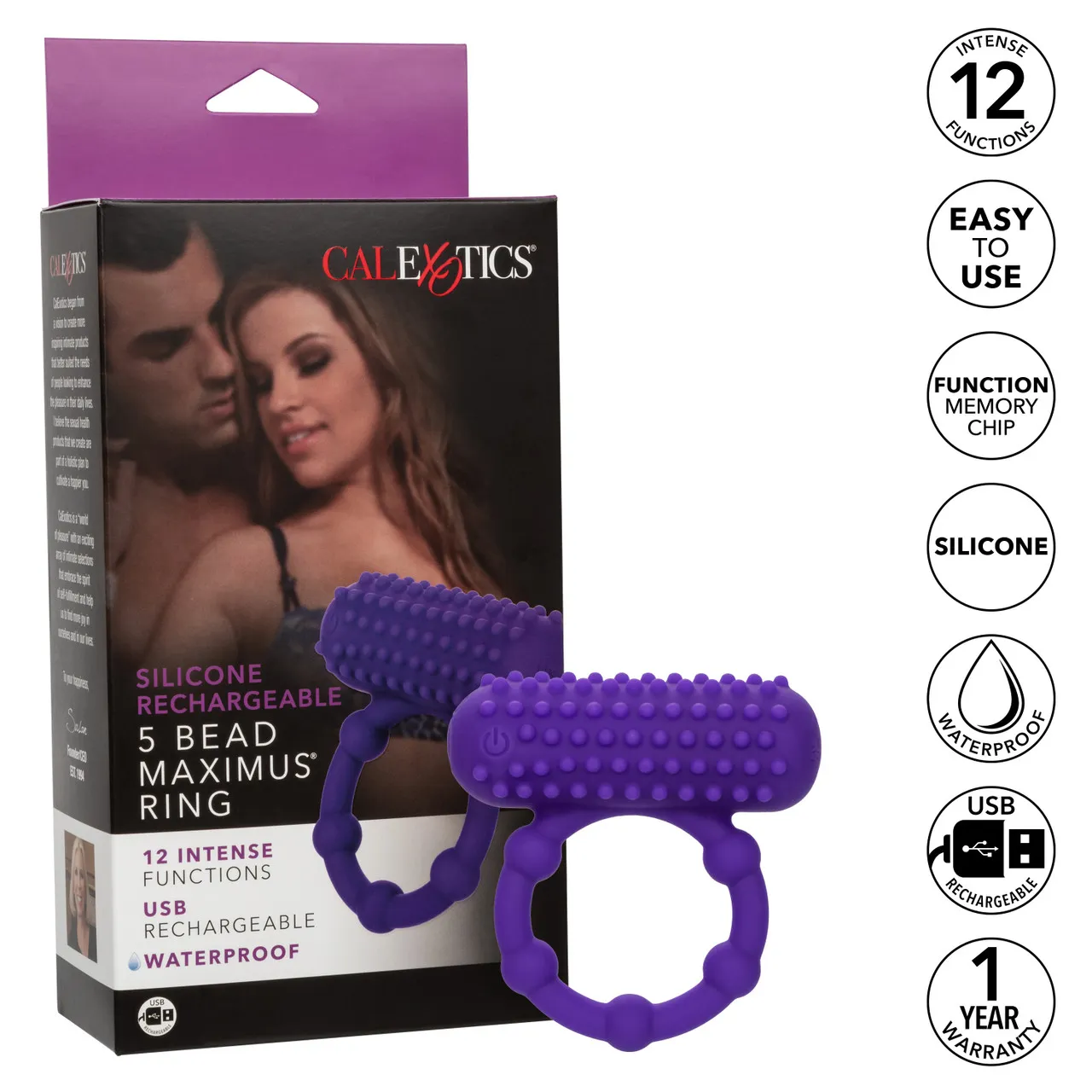 эрекционное виброкольцо silicone rechargeable 5 bead maximus ring в Воронеже