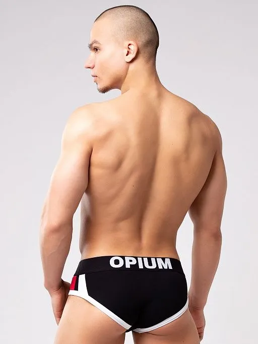 Эротическое трусы мужские слипы opium r137, черные в Воронеже