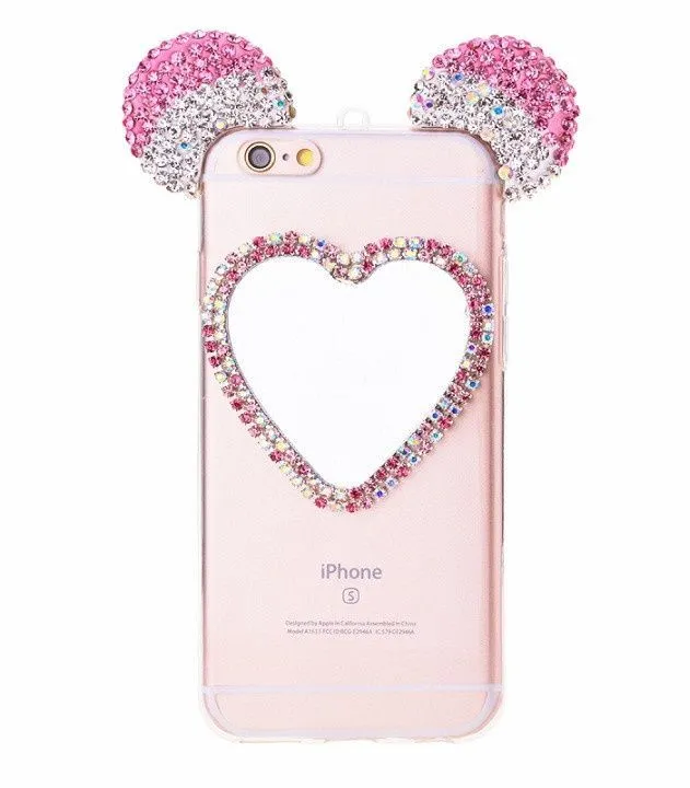 чехол с зеркальцем на iphone 6-6s, розовый в Воронеже