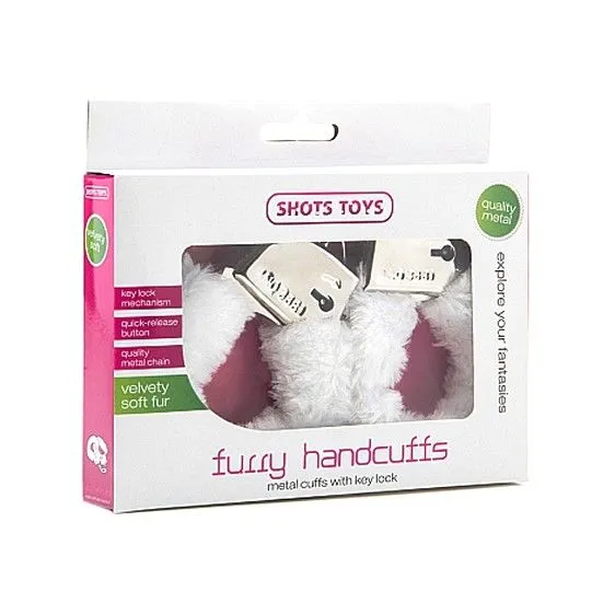 наручники декоративные с мехом shots toys, белые в Воронеже
