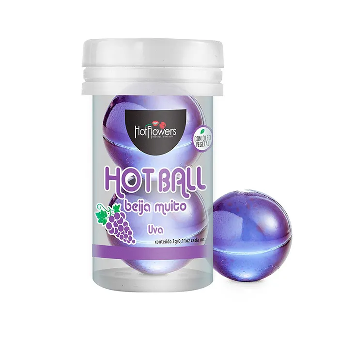 Лубрикант AROMATIC HOT BALL на масляной основе в виде двух шариков, виноград