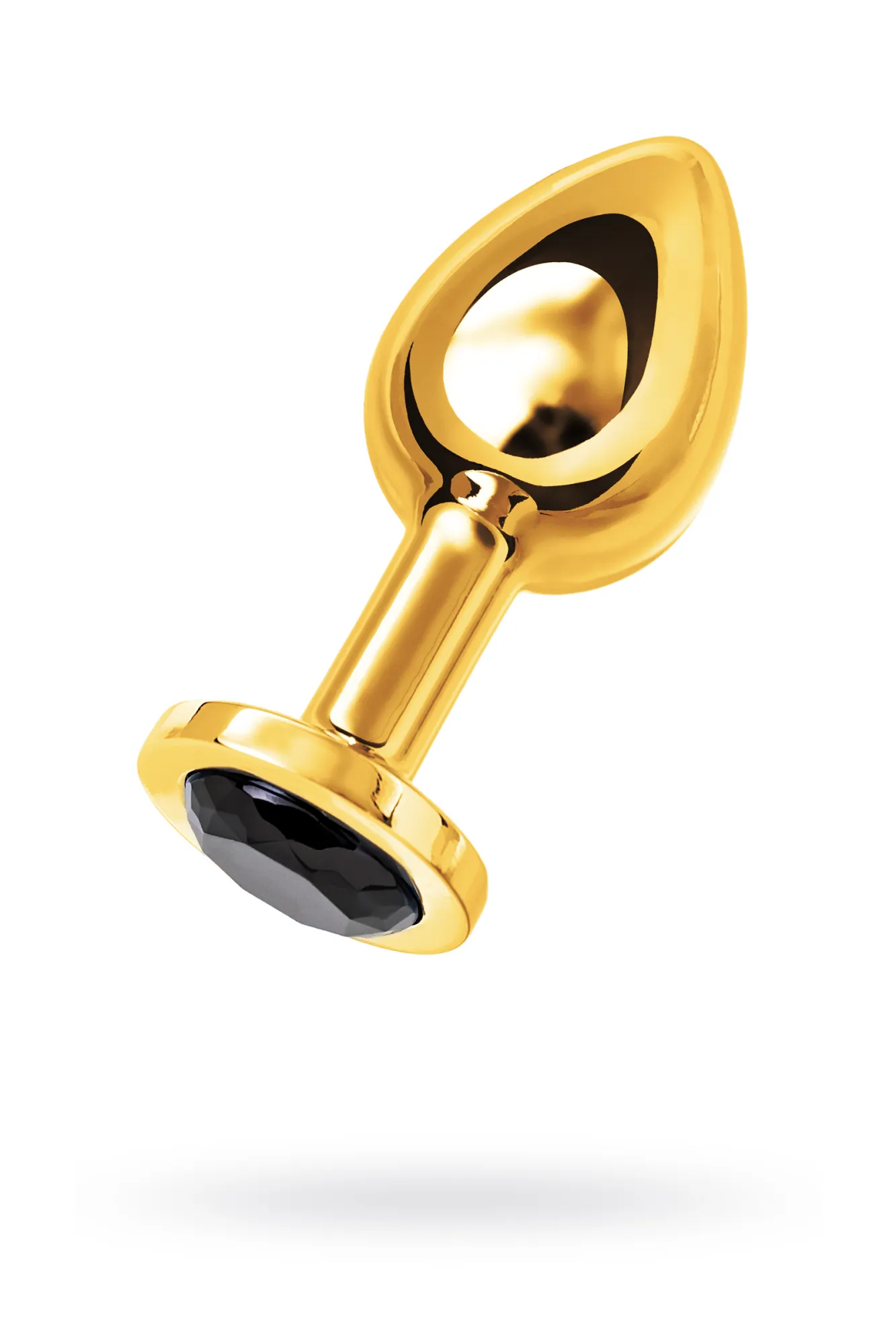 Анальная втулка Metal by TOYFA, металл, золотая, с черным кристаллом