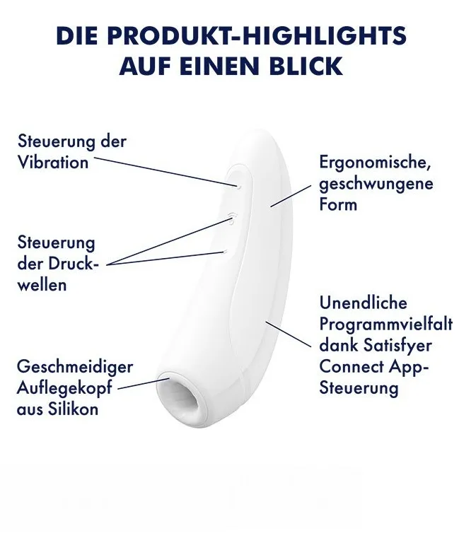 вакуумно-волновой стимулятор satisfyer curvy 1+ с возможностью управления через приложение - белый в Воронеже