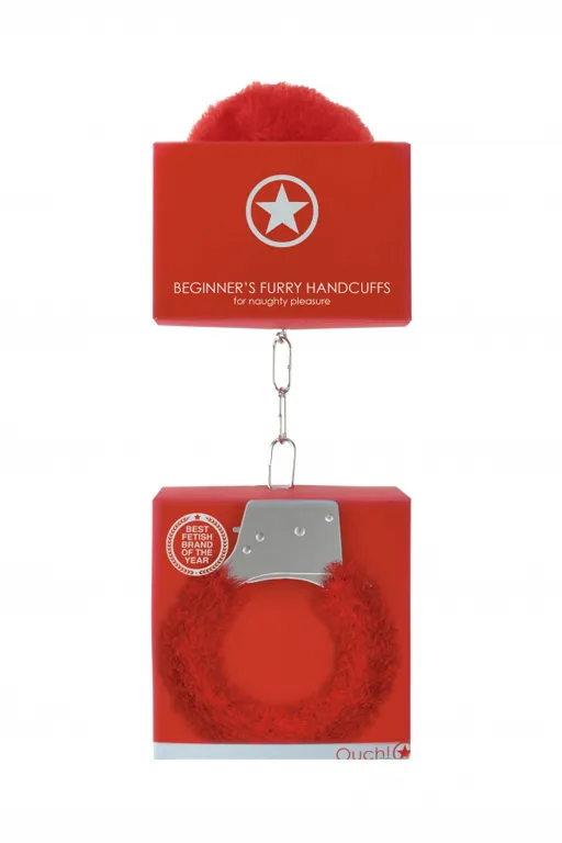 Металлические наручники с меховой обивкой Beginner's Handcuffs Furry
