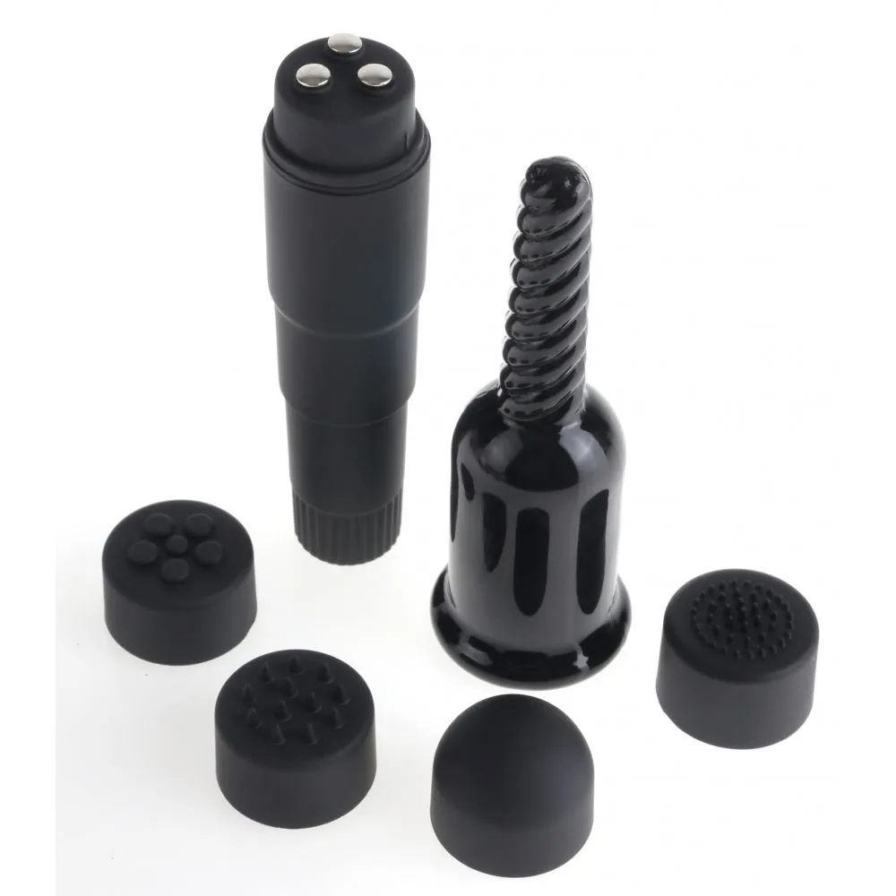 Вибратор Pipedream Mini Mite Vibe with Attachments, черный