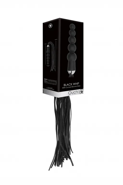 Анальная елочка с плеткой  Whip with Curved Silicone Dildo