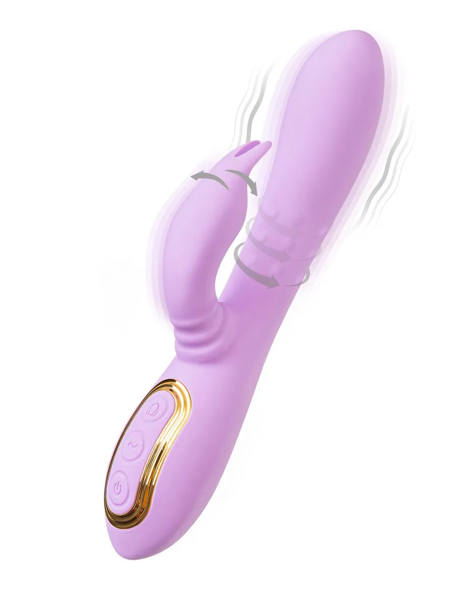 виброкролик с вращающимся клиторальным стимулятором jos jammy, силикон, сиреневый, 22,5 см в Воронеже