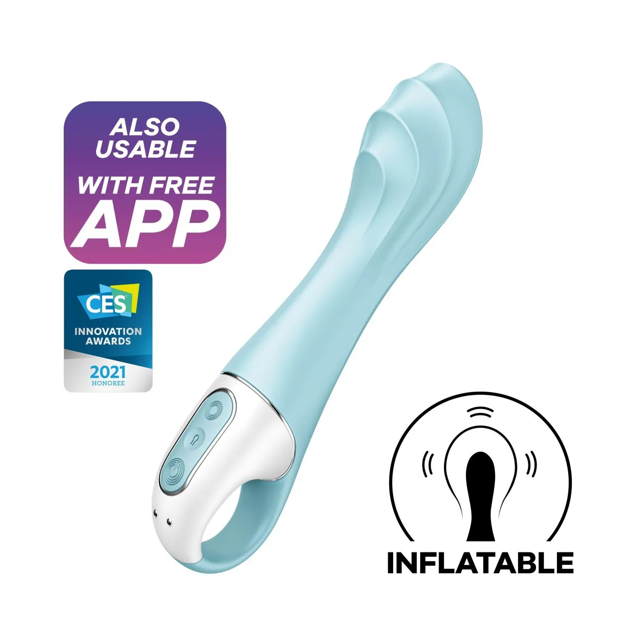 вибромассажер air pump vibrator 5 connect app (blue) в Воронеже