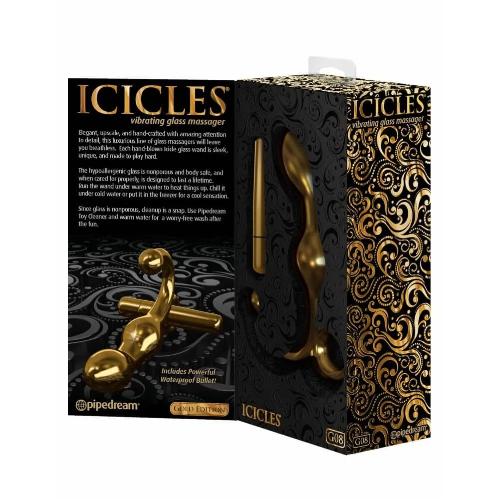 стимулятор pipedream icicles gold edition g08, с вибрацией, золото в Воронеже