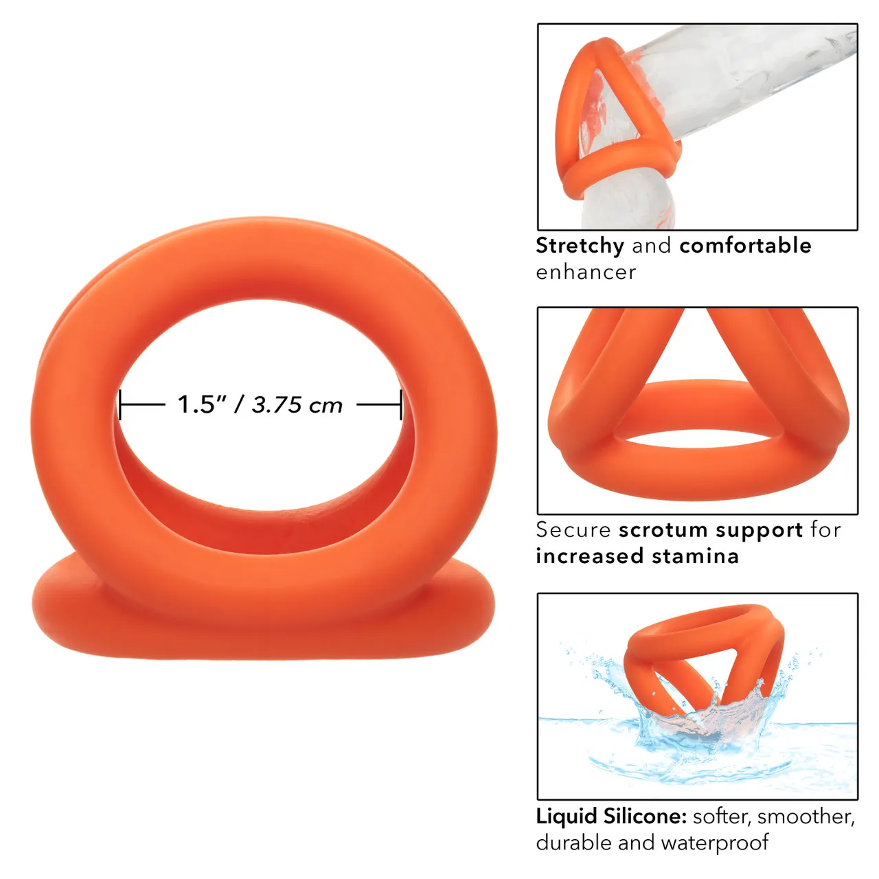 тройное эрекционное кольцо из жидкого силикона alpha liquid silicone tri-ring в Воронеже
