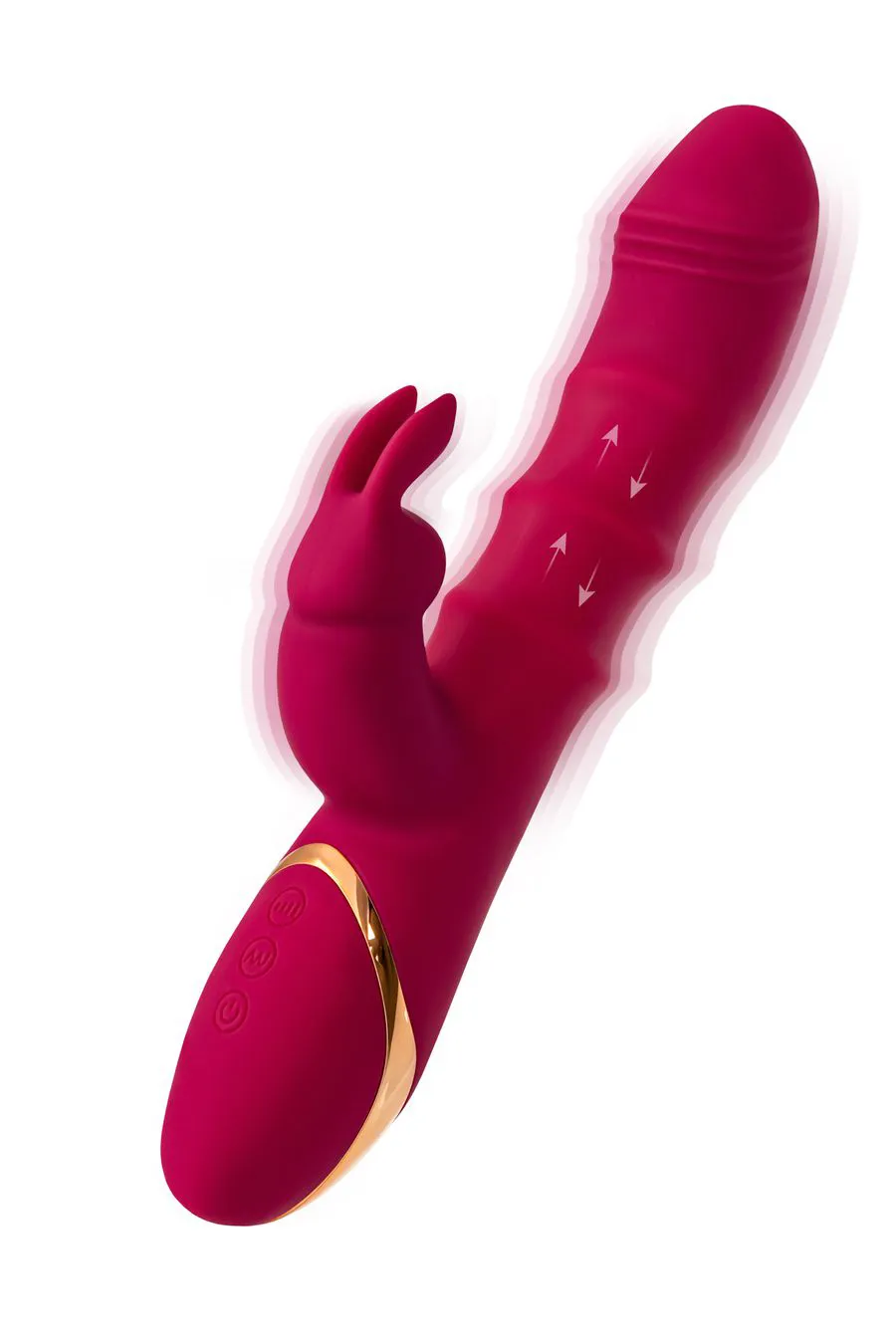 виброкролик с двигающимися кольцами, jos tenty, силикон, бордовый, 23,5 см в Воронеже