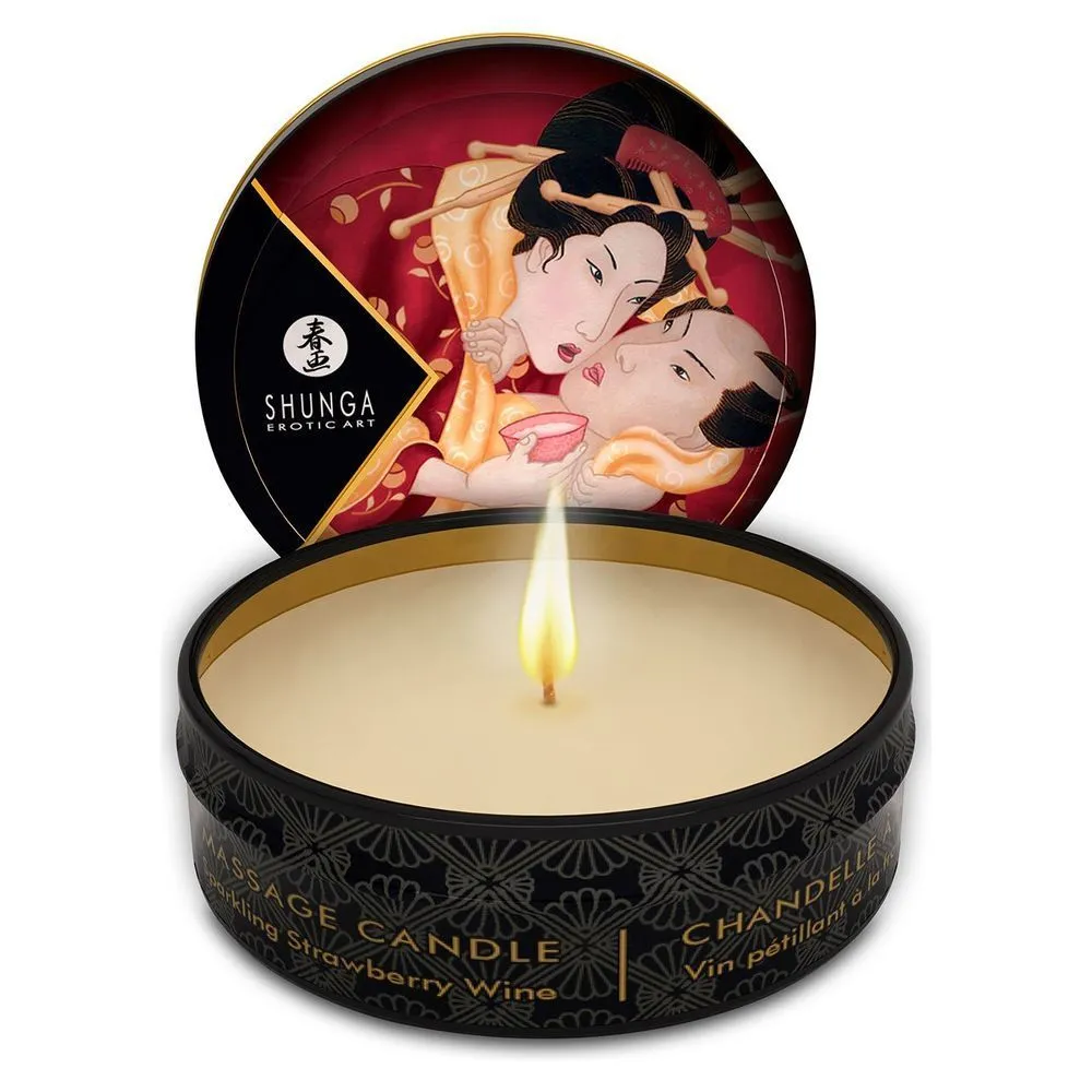 массажная свеча shunga mini massage candle sparkling strawberry wine, 30 мл в Воронеже