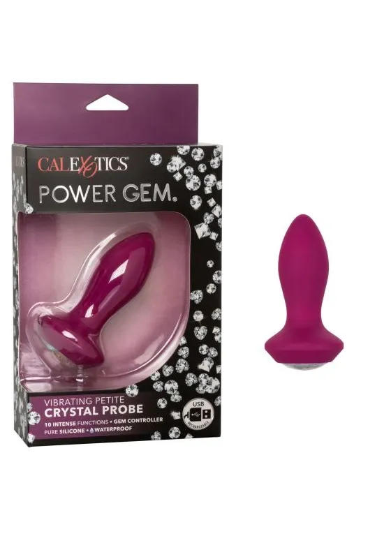 Анальная пробка с кристаллом и вибрацией Power Gem Vibrating Petite Crystal Probe
