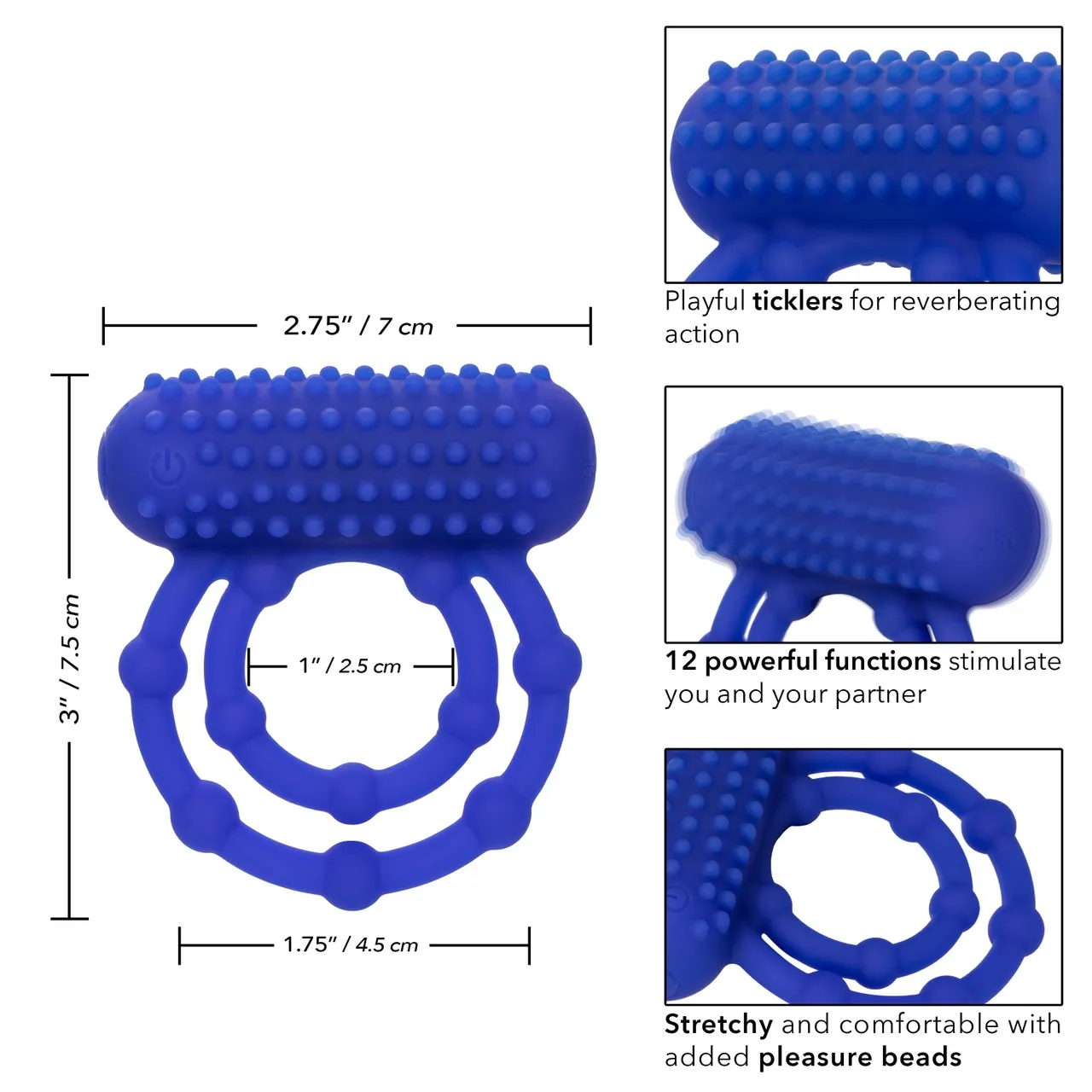 эрекционное двойное виброкольцо silicone rechargeable 10 bead maximus ring в Воронеже
