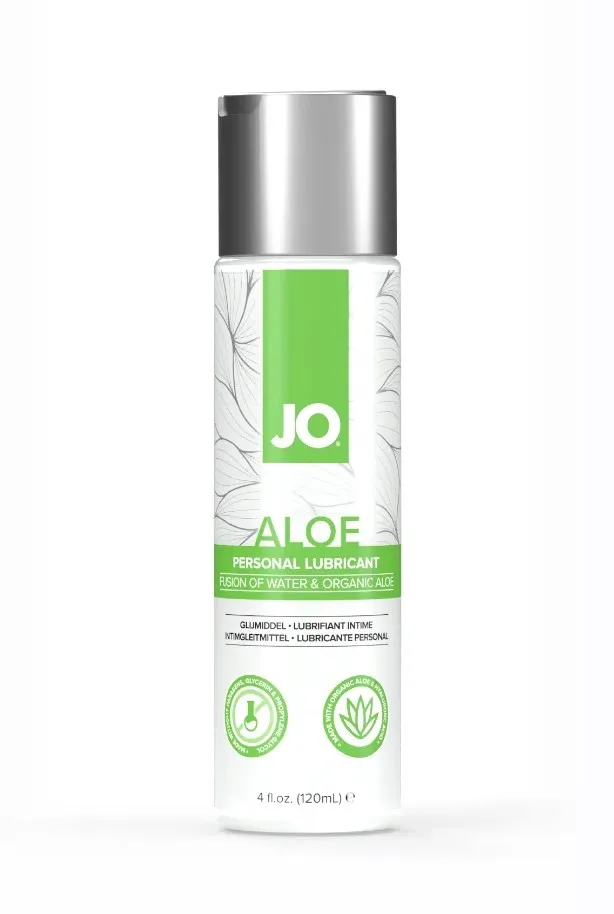 Гель на водной основе с настоем органического алоэ и гиалуроновой кислоты/ JO ALOE - 120 мл.