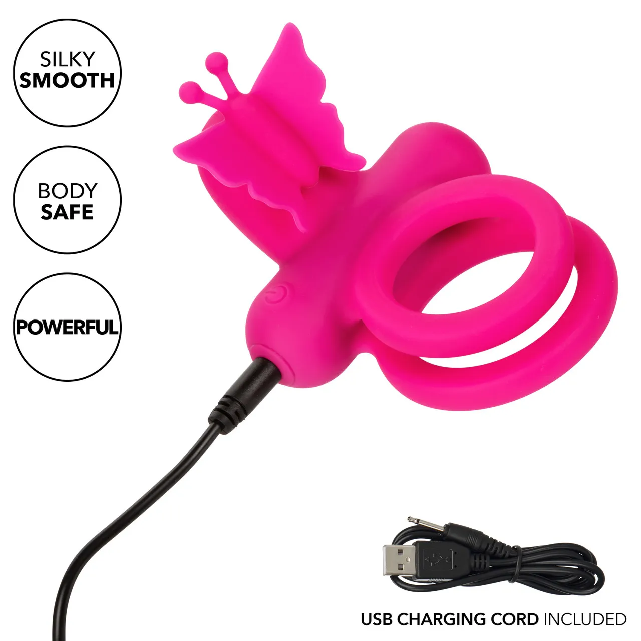 перезаряжаемое эрекционное виброкольцо silicone rechargeable dual butterfly ring в Воронеже