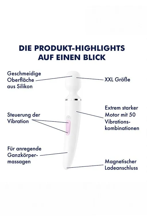 универсальный вибромассажер satisfyer wand-er woman (white/chrome) в Воронеже