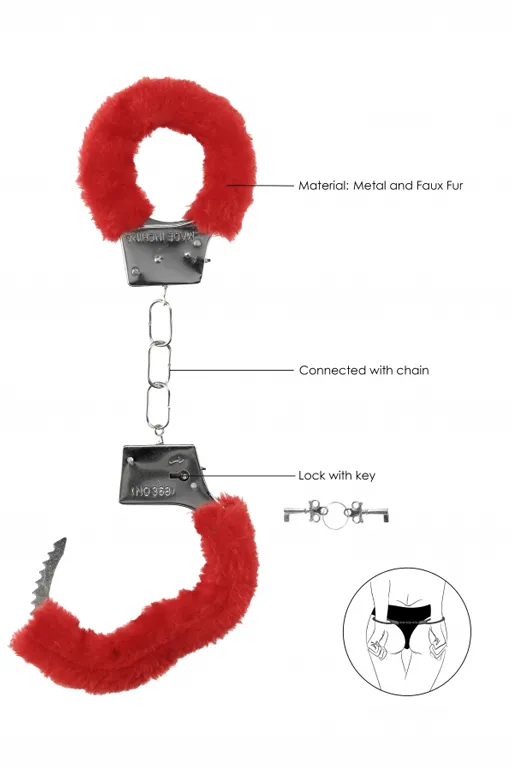 металлические наручники с меховой обивкой beginner's handcuffs furry в Воронеже