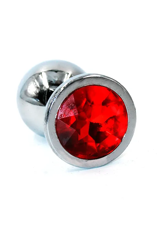 Анальная пробка "Medium" хромированная red