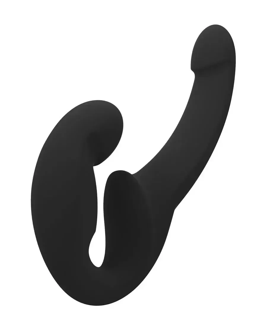 анатомический безремневой страпон fun factory share lite, силикон, черный, 16,5 см в Воронеже