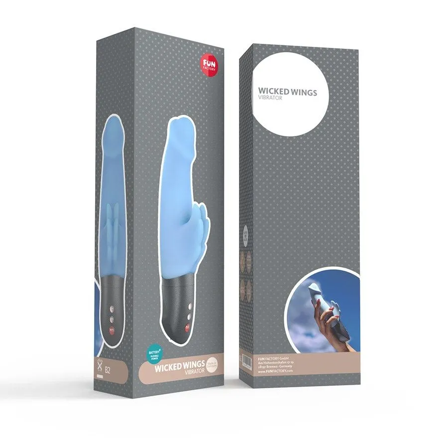 вибратор fun factory wicked wings battery plus, светло-голубой в Воронеже