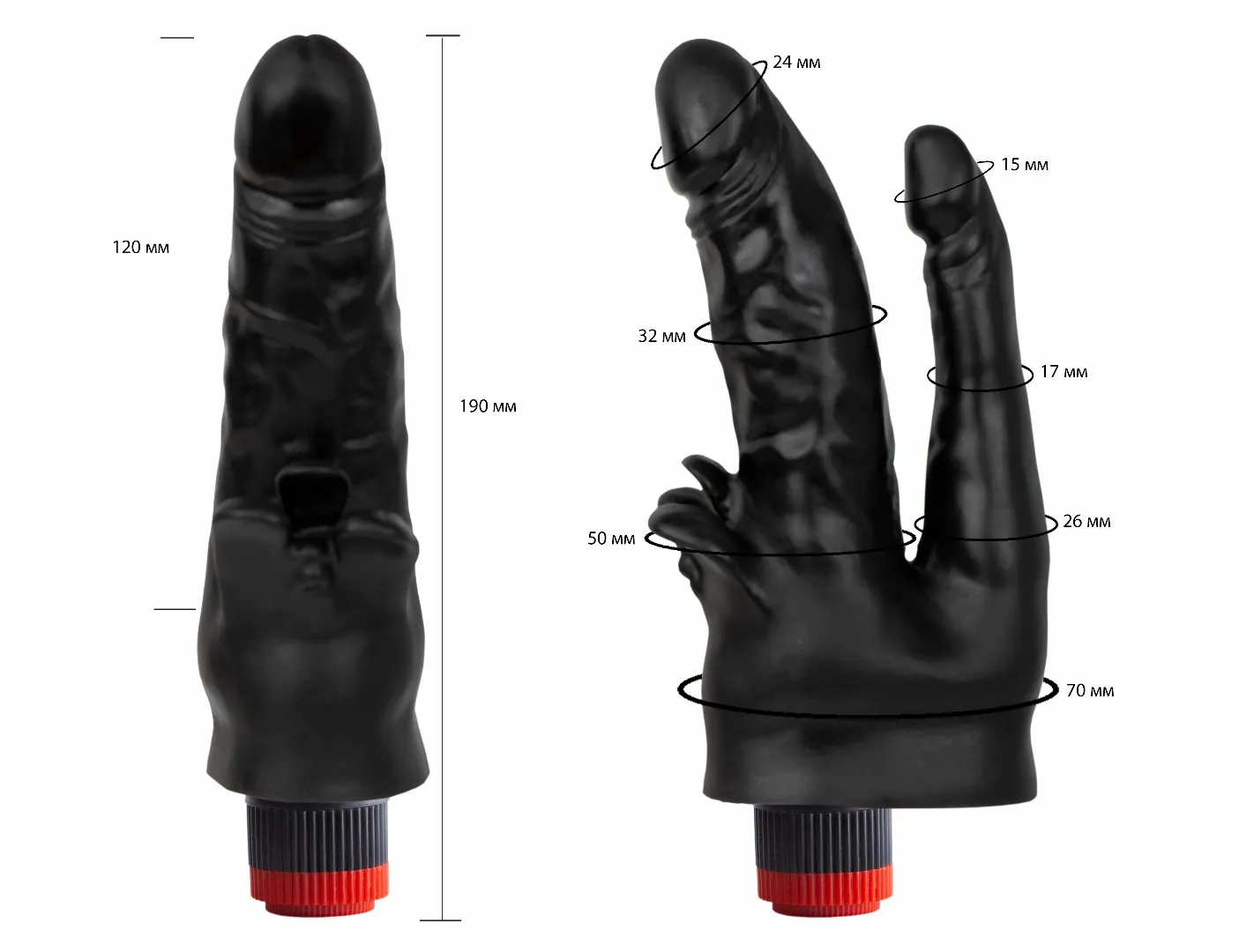 вибратор реалистик черный  биоклон 414900ru в Воронеже