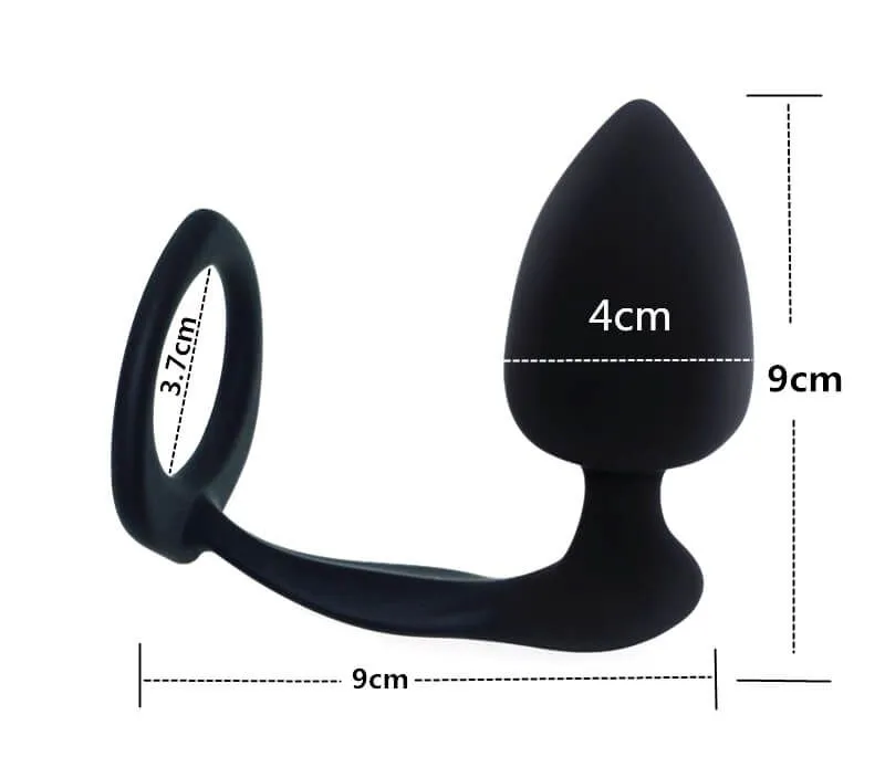 анальная пробка lovetoy combo threat cockring plug, черная в Воронеже