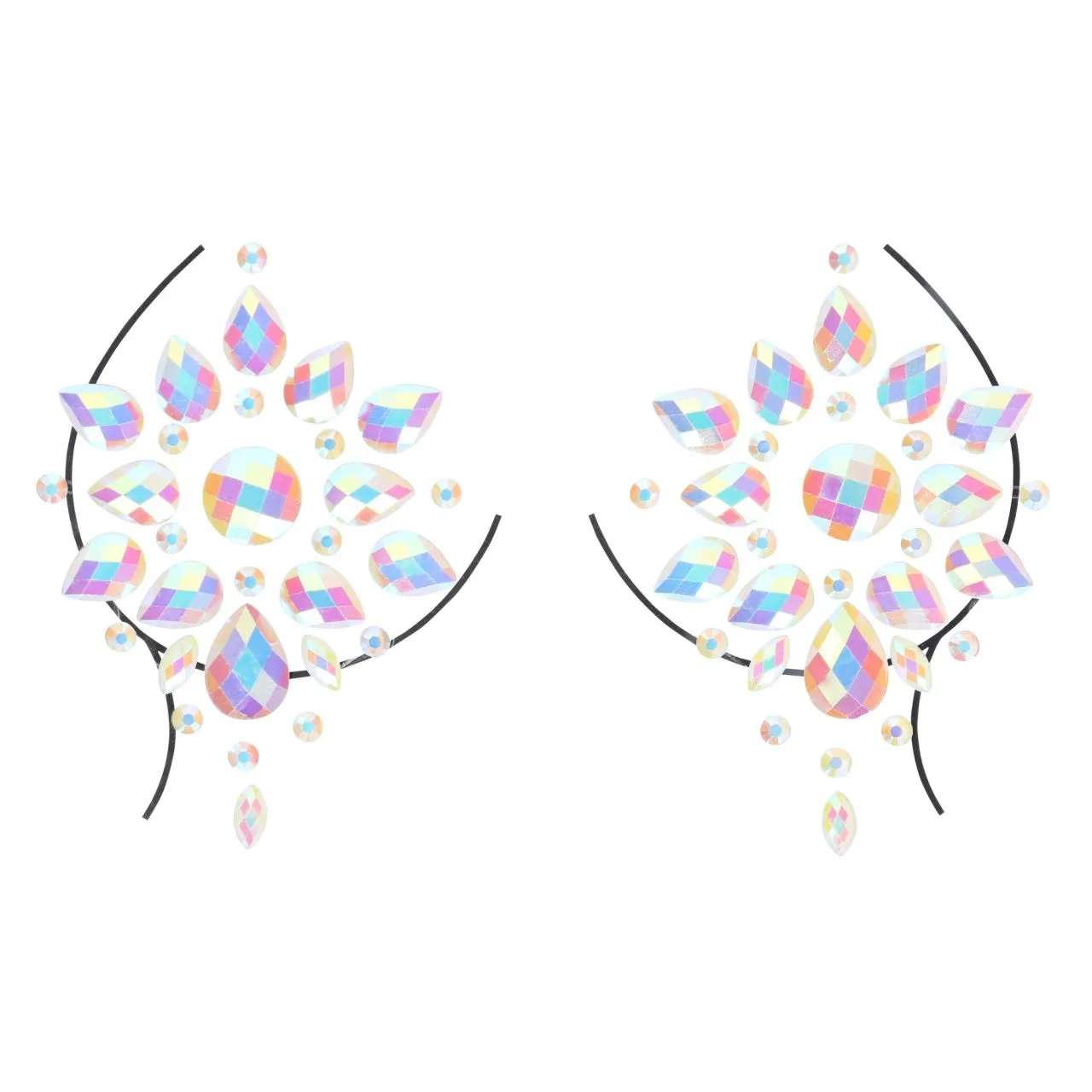 декоративное украшение (камни) на клеевой основе body jewelry stickers - nipples - glow in the dark в Воронеже