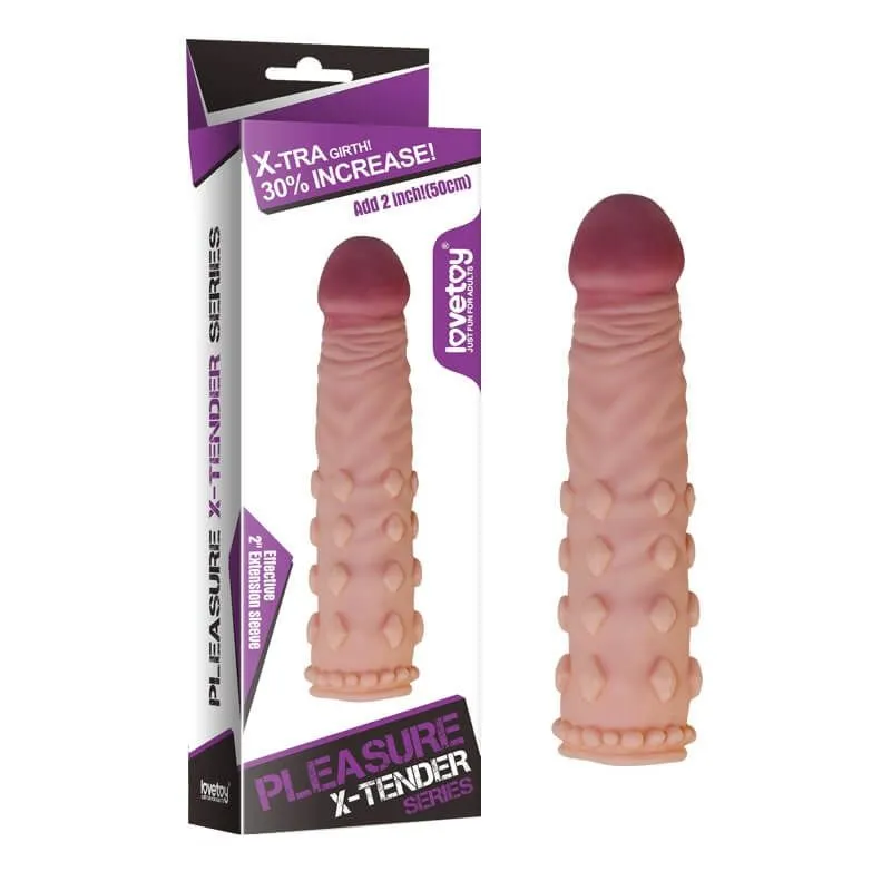 насадка удлиняющая lovetoy pleasure x-tender, телесная в Воронеже