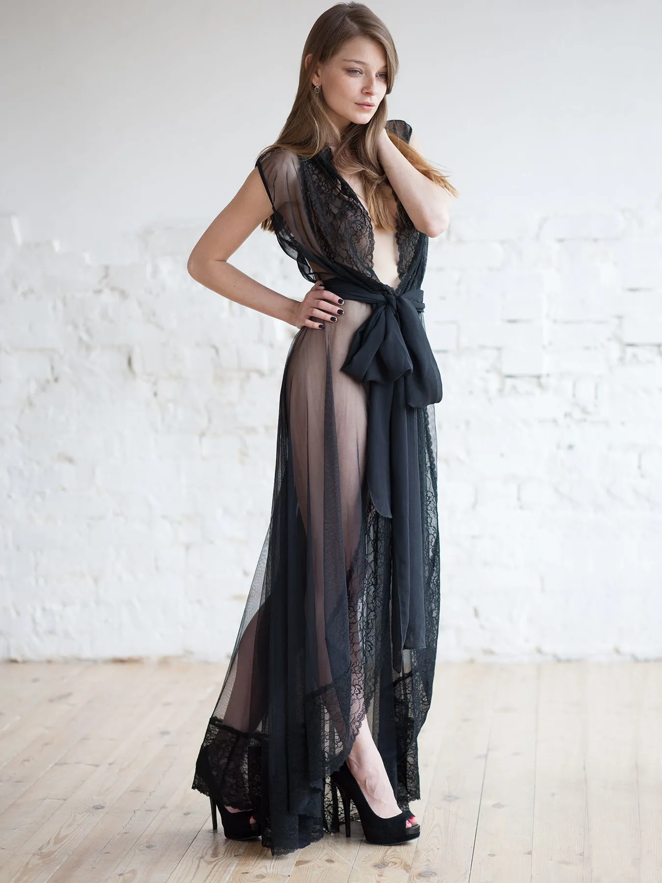 Эротическое халат opium luxury, черный в Воронеже