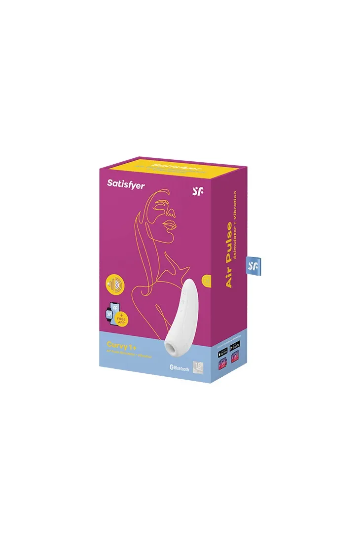 Вакуумный массажер с Вибрацией Satisfyer Curvy 1 Plus White 001845SA