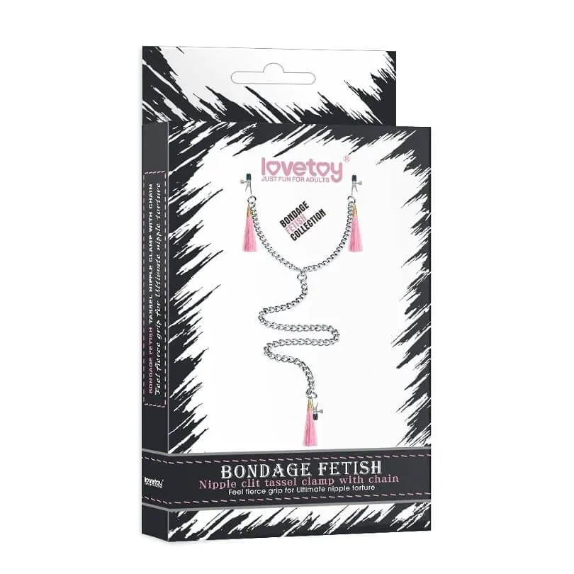 зажимы для сосков и клитора lovetoy tassel clamp, розовые в Воронеже