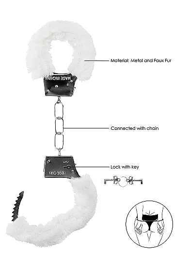 металлические наручники с меховой обивкой beginner's handcuffs furry в Воронеже
