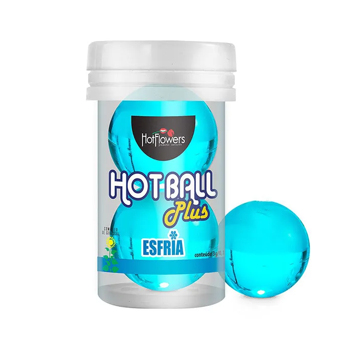 Лубрикант HOT BALL PLUS на масляной основе в виде двух шариков с охлаждающим эффектом