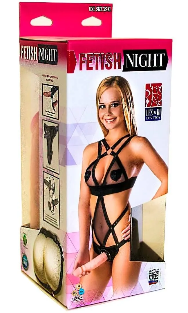 костюм бдсм lovetoy со страпоном, черный в Воронеже