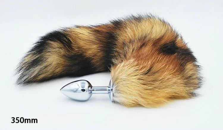 Пробка металлическая с хвостом "Королевская лиса" рыжая 47077-1-MM