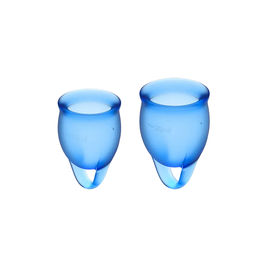 Набор Satisfyer менструальных чаш Satisfyer Feel Confident, синий, 2 шт