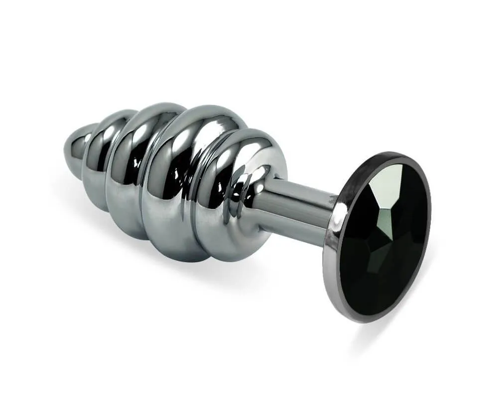 анальная пробка lovetoy rosebud spiral, с черным камнем в Воронеже