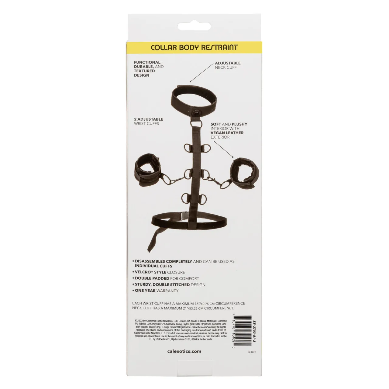 бондаж нательный с ошейником и наручами boundless collar restraint в Воронеже