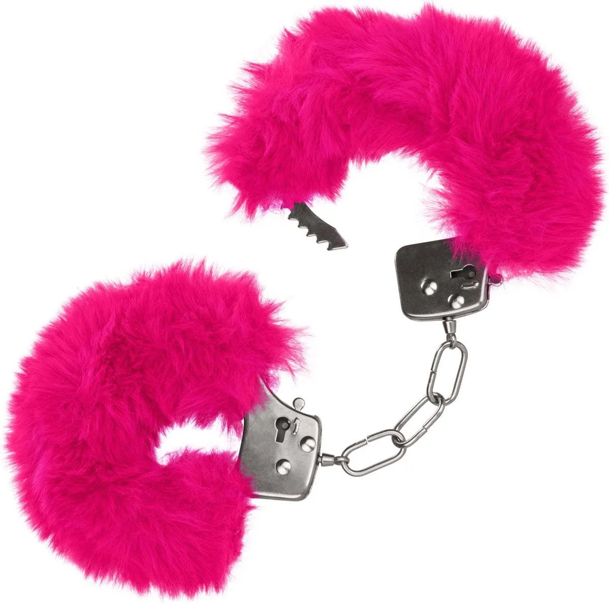 Металлические наручники с искусственным мехом Ultra Fluffy Furry Cuffs, розовые