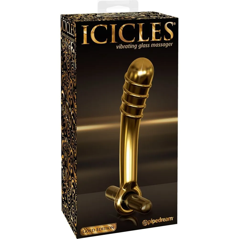 вибратор загнутый pipedream icicles gold edition g05, стеклянный в Воронеже