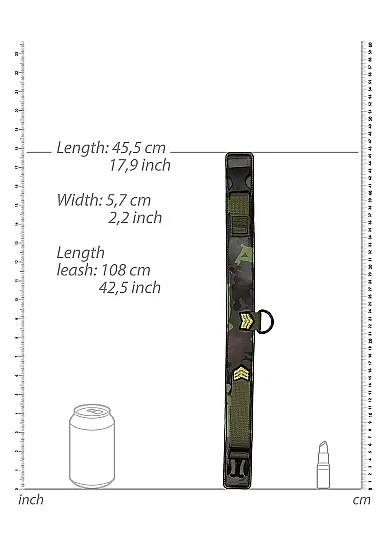 ошейник с поводком collar with leash - army theme в Воронеже