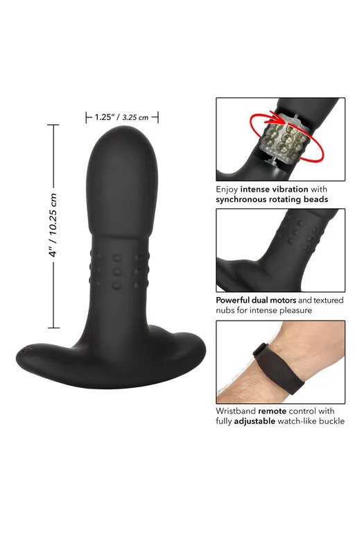 перезарежаемый анальный стимулятор beaded probe с функцией "ротации" и управлением с браслета в Воронеже