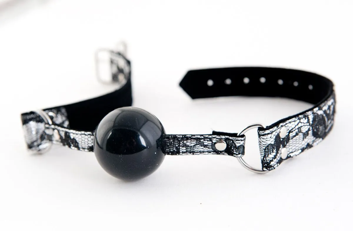 кляп силиконовый toyfa marcus на кружевном ремешке, серебряный, 60 см в Воронеже