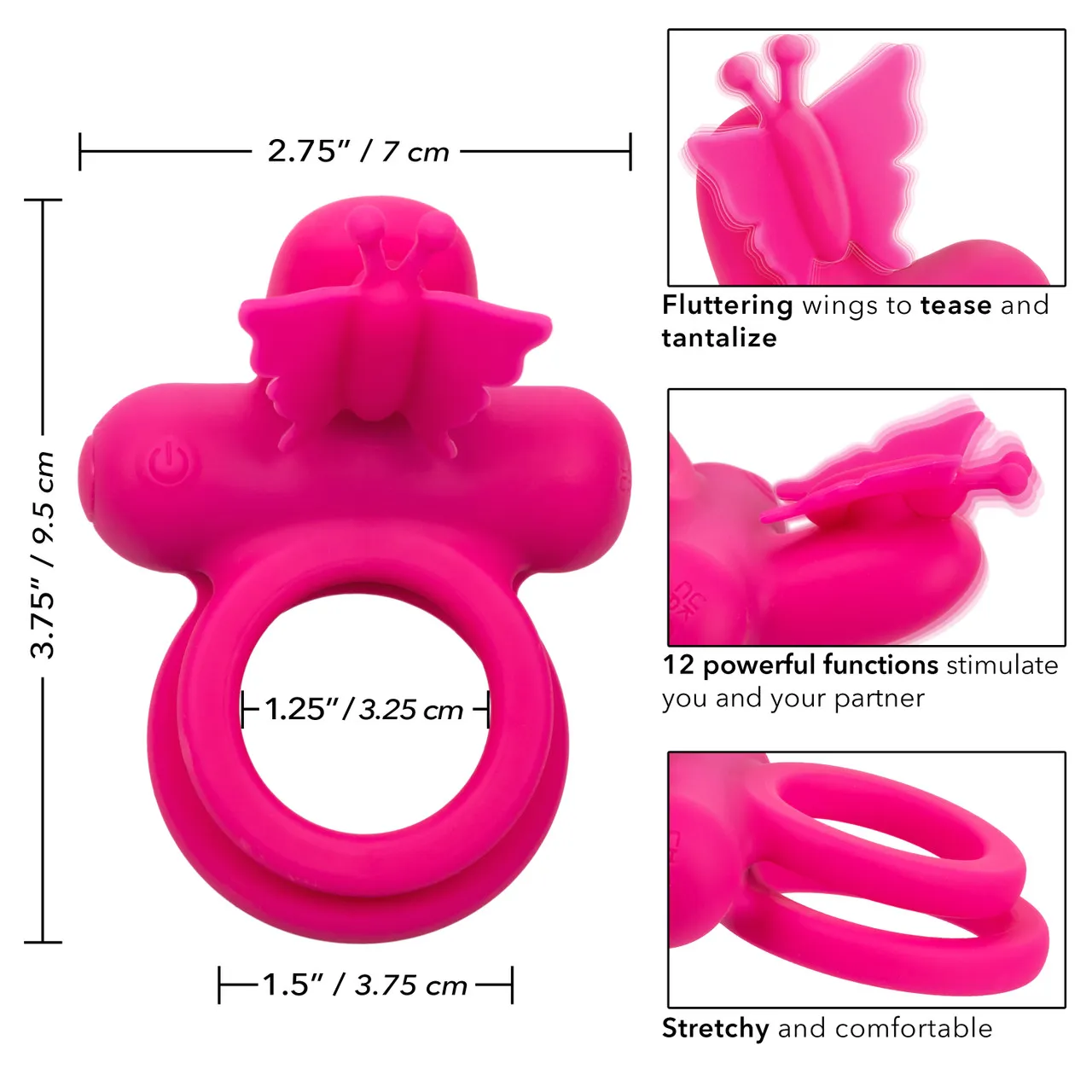 перезаряжаемое эрекционное виброкольцо silicone rechargeable dual butterfly ring в Воронеже
