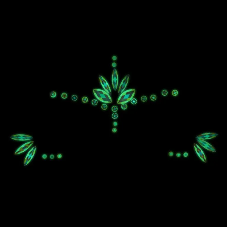 декоративное украшение (камни) на клеевой основе body jewelry stickers - face - glow in the dark - o в Воронеже
