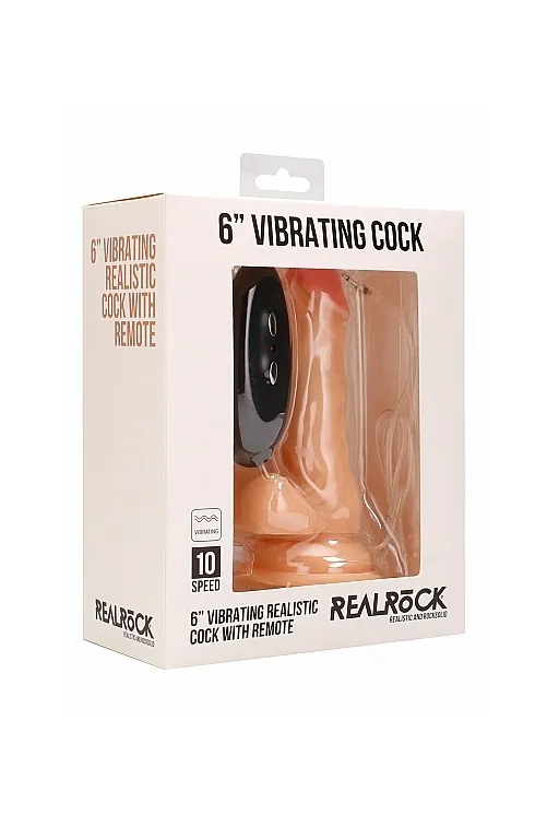 фаллоимитатор с вибрацией и пультом управления vibrating realistic cock with scrotum - 6 inch в Воронеже