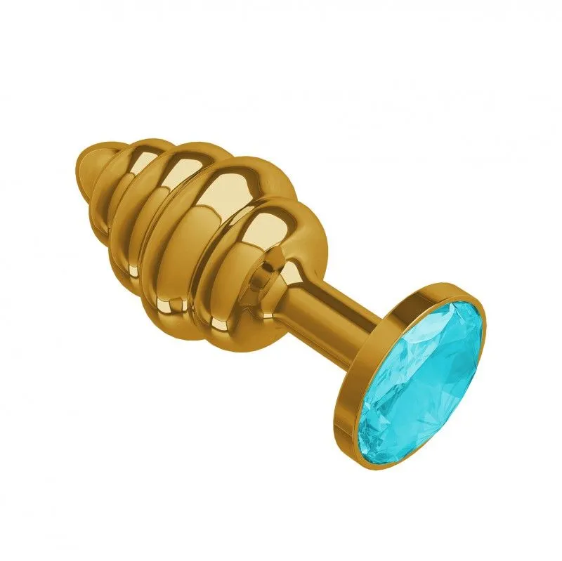 анальная втулка gold spiral с голубым кристаллом в Воронеже
